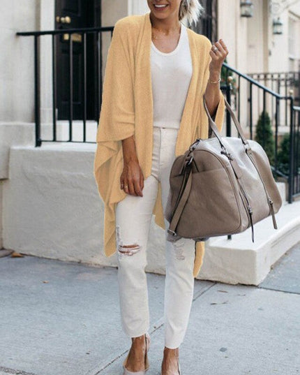 Damski sweter typu kardigan o kroju ponczo