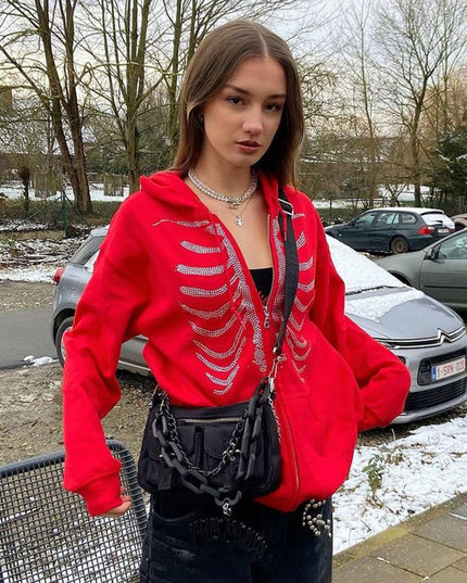 Damska bluza rozpinana z diamencikami