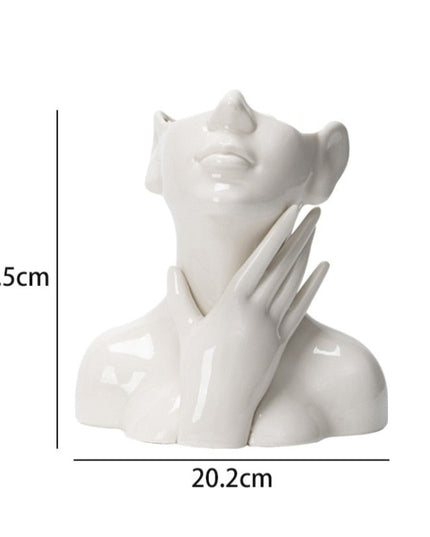 Wazon dekoracyjny w kształcie ludzkiej głowy