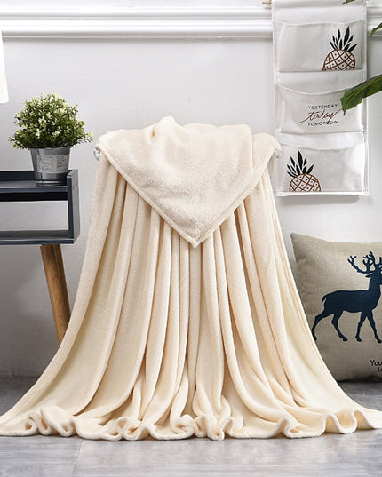 Koc zimowy ciepły z polaru w jednolitych kolorach