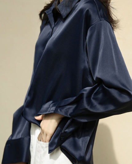 Damska koszula satynowa klasyczna