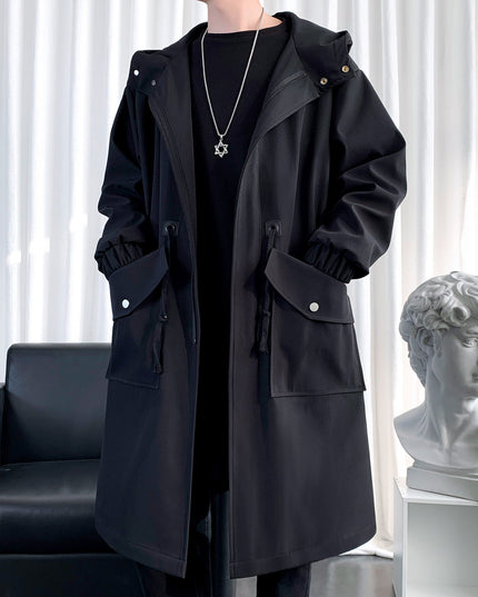 Męski płaszcz oversize z kieszeniami