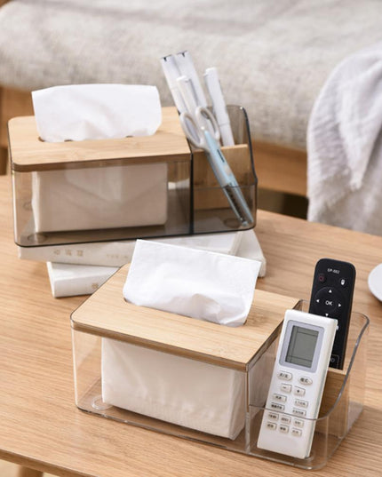 Pudełko na chusteczki przezroczyste z przegródkami organizator