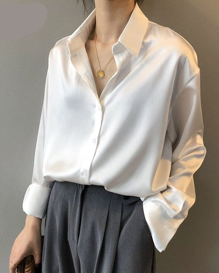 Damska koszula satynowa klasyczna