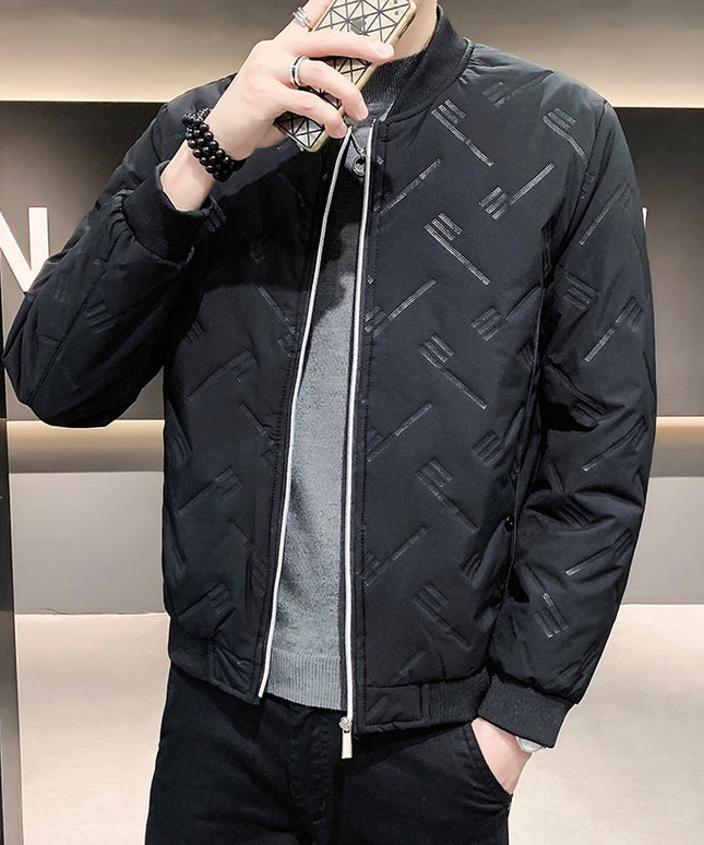 Męska kurtka przejściowa bomberka teksturowana