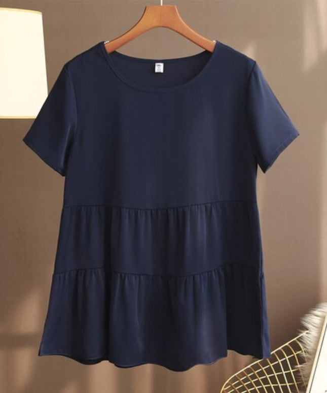 Damski T-shirt z podwójną falbanką