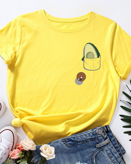 Damski T-shirt z motywem awokado