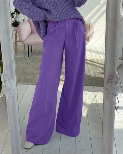 Damskie spodnie eleganckie chinosy z szerokimi nogawkami