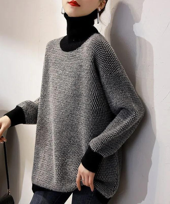 Damski sweter z golfem o kroju oversize