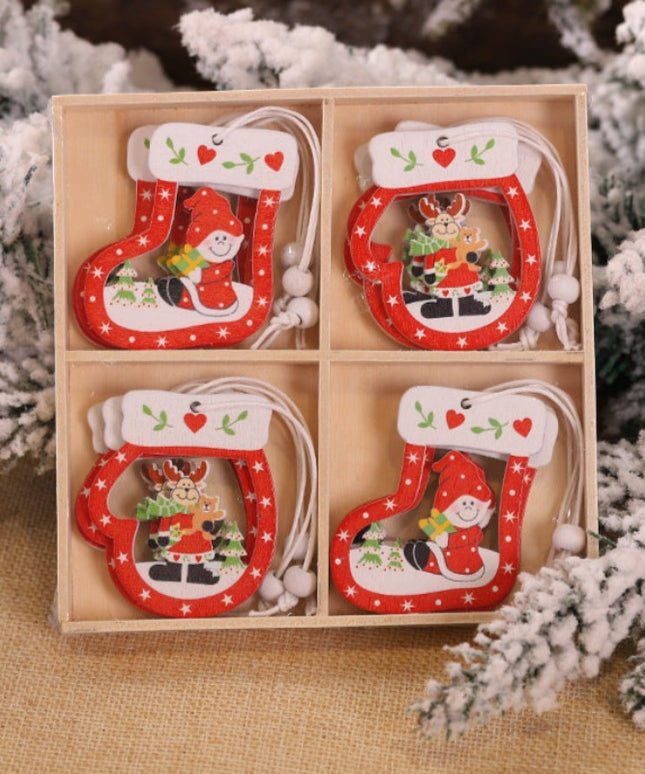Świąteczne ozdoby wiszące w kształcie skarpet