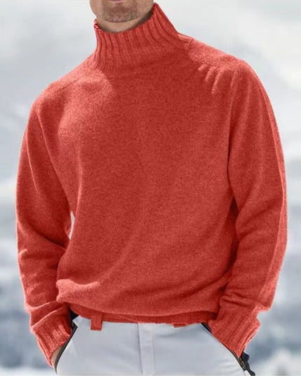 Męski sweter typu golf o prostym kroju