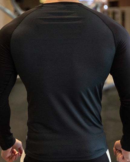 Męska koszulka z długim rękawem sportowa o dopasowanym kroju