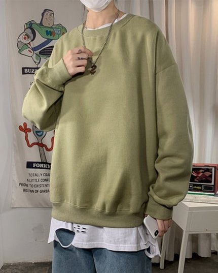 Męska bluza oversize bez kaptura w pastelowych kolorach