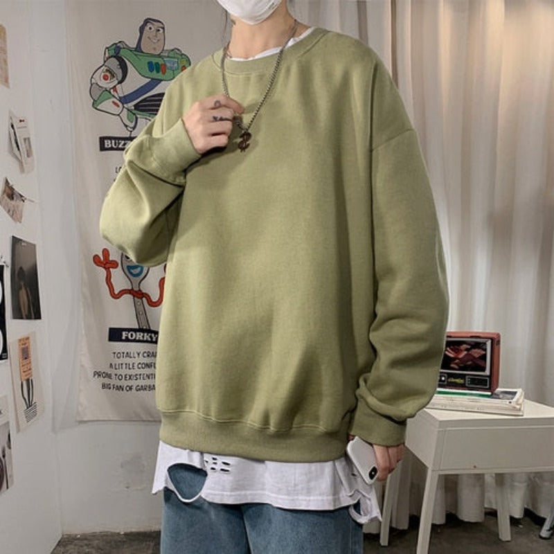 Męska bluza oversize bez kaptura w pastelowych kolorach
