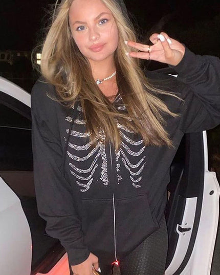 Damska bluza rozpinana z diamencikami