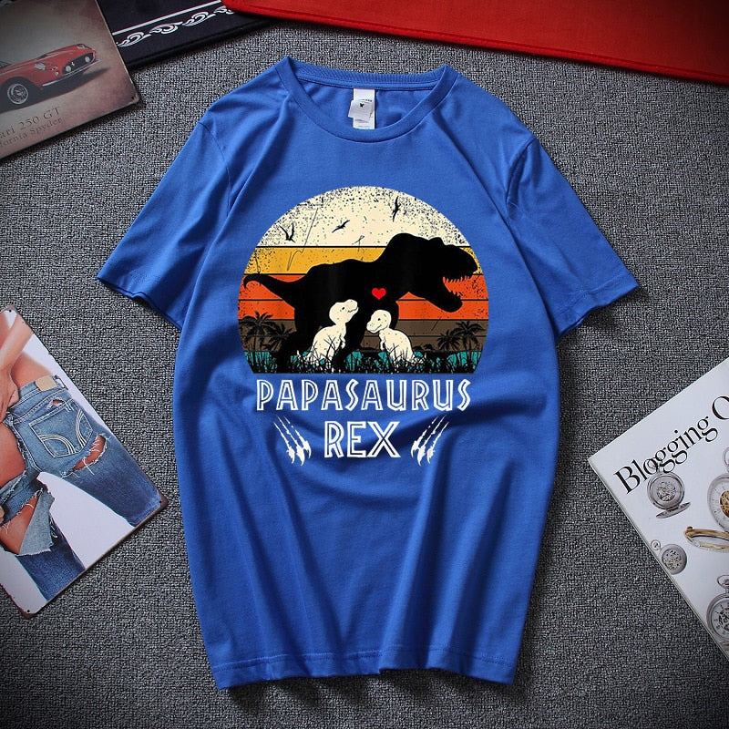 Męski T-shirt z nadrukiem dinozaura