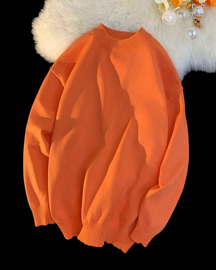 Męski sweter prążkowany z dekoltem w łódkę o kroju oversize