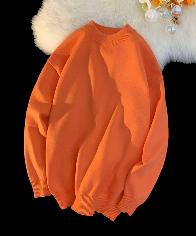 Męski sweter prążkowany z dekoltem w łódkę o kroju oversize