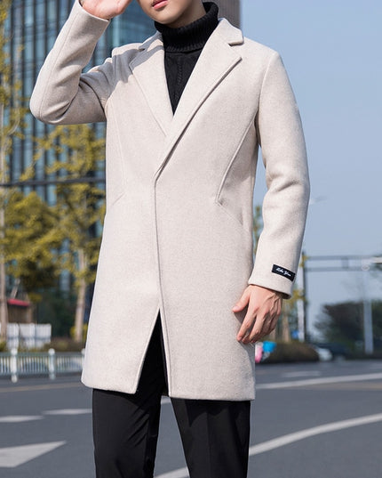 Męski płaszcz zapinany na guzik