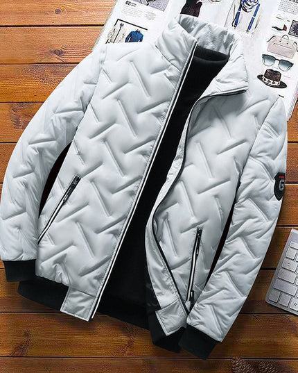 Męska kurtka zimowa pikowana ze stójką