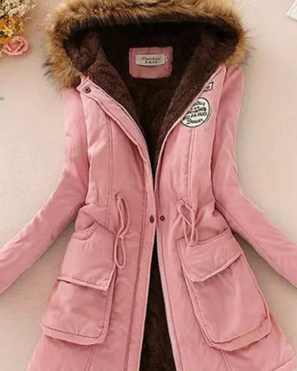 Damska kurtka zimowa z kapturem o kroju parki