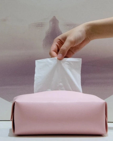 Pudełko na chusteczki skórzane klasyczny styl