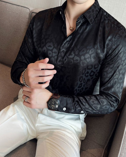 Męska koszula o dopasowanym kroju w zwierzęcy print