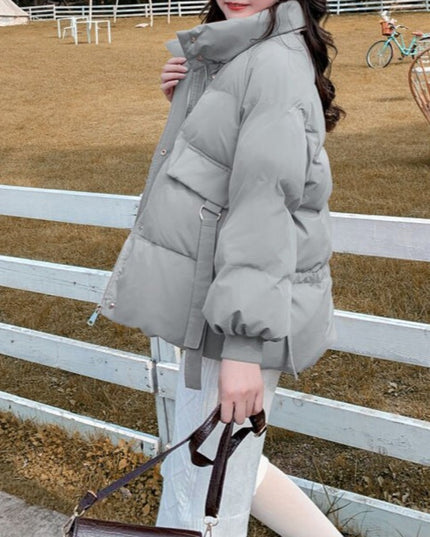 Damska kurtka zimowa z wstążkami