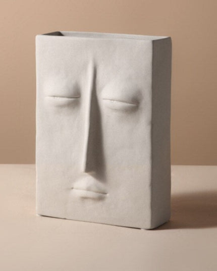 Wazon dekoracyjny ceramiczny z motywem twarzy