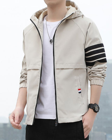 Męska kurtka przejściowa wiatrówka z kapturem