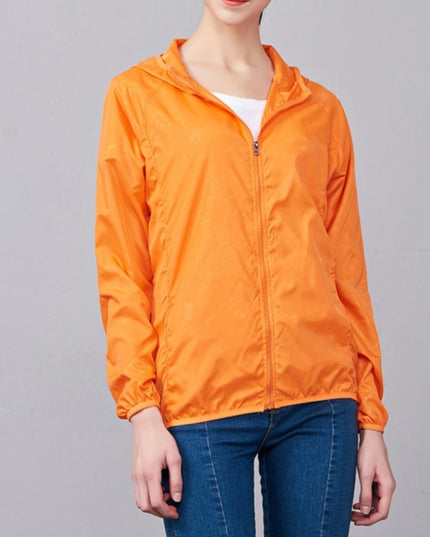 Damska kurtka przejściowa przeciwdeszczowa cienka z kapturem