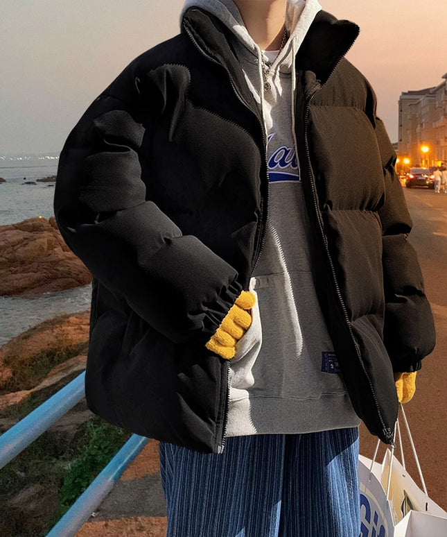 Męska kurtka zimowa ocieplana ze stójką oversize