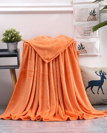 Koc zimowy ciepły z polaru w jednolitych kolorach