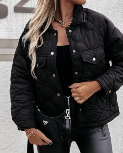Damska kurtka zimowa krótka z kieszeniami