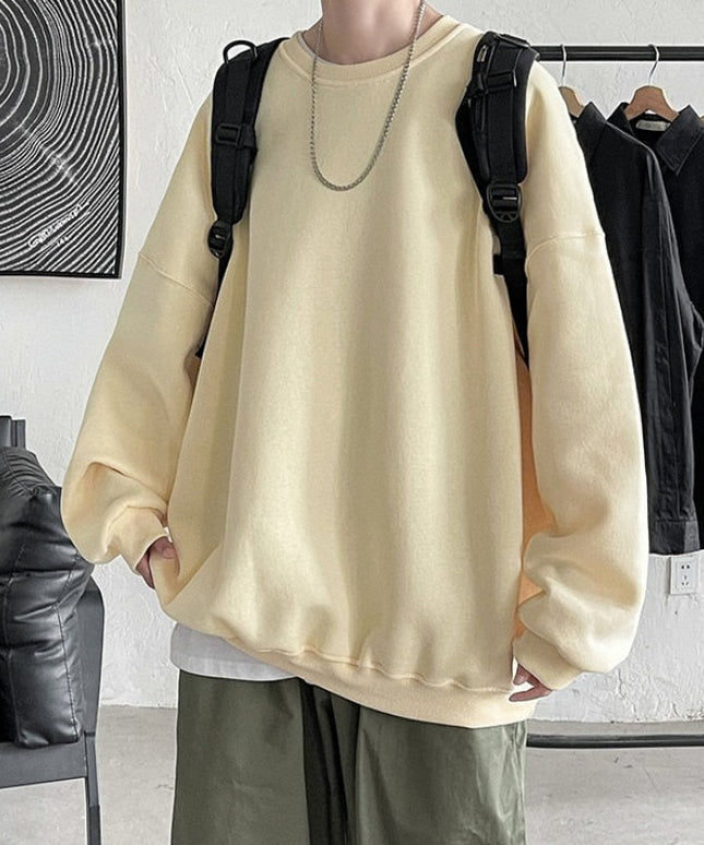 Męska bluza oversize bez kaptura w pastelowych kolorach