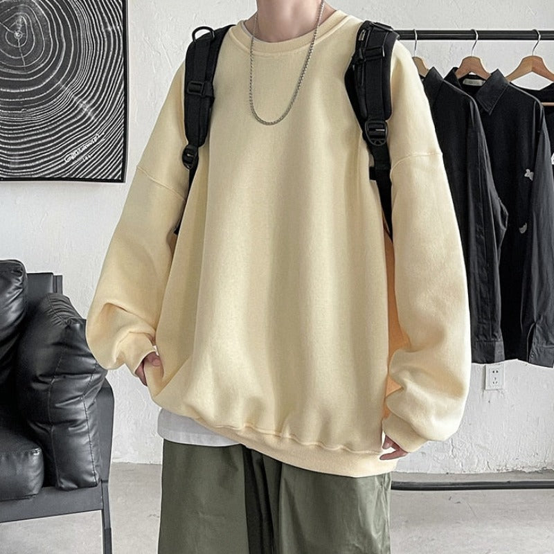 Męska bluza oversize bez kaptura w pastelowych kolorach