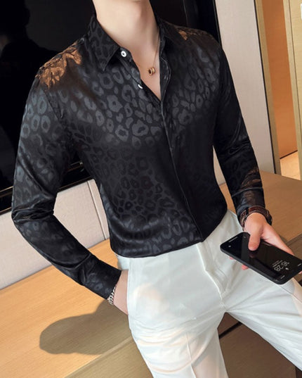 Męska koszula o dopasowanym kroju w zwierzęcy print