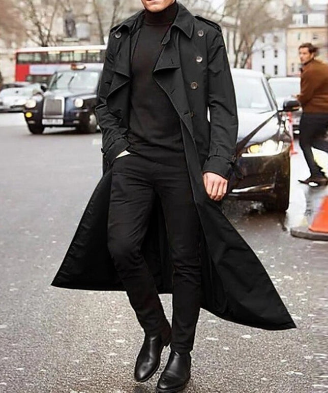 Męski płaszcz o kroju trencza