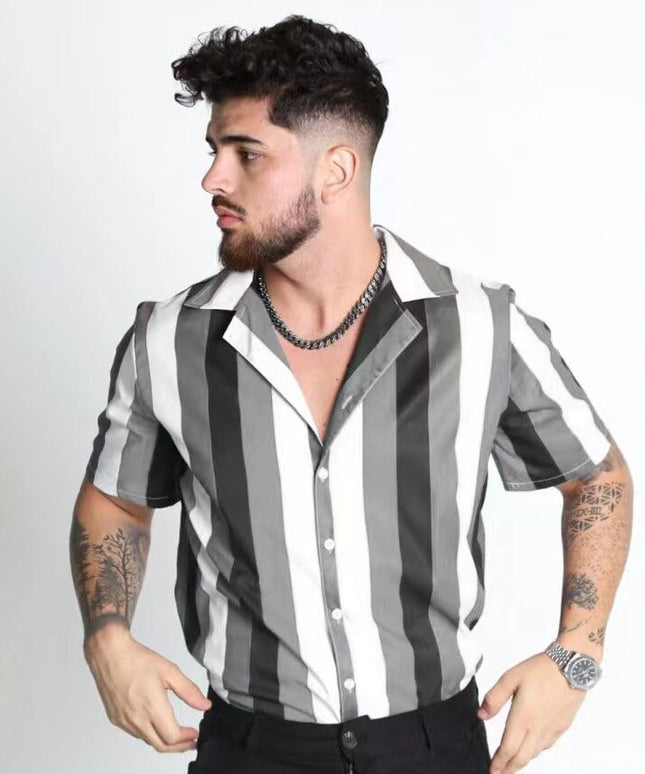 Męska koszula letnia w paski