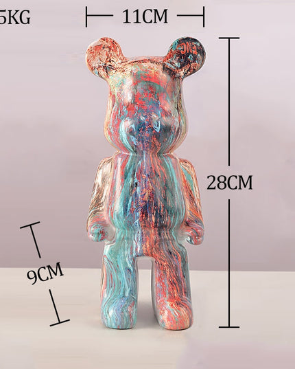 Figurka dekoracyjna ceramiczna kolorowy miś