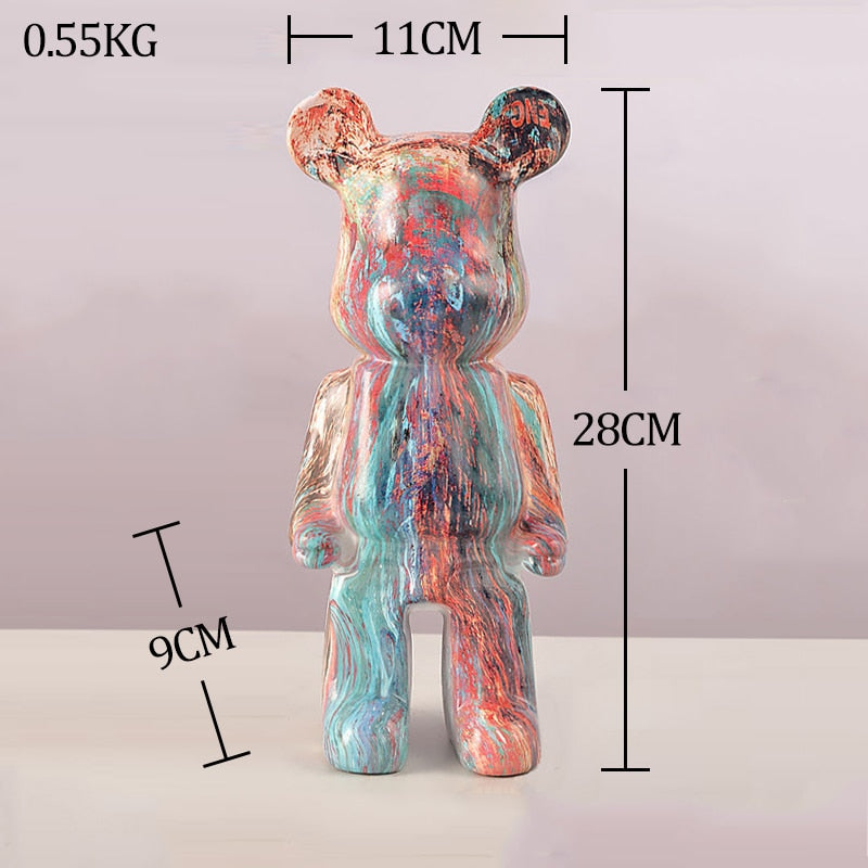 Figurka dekoracyjna ceramiczna kolorowy miś