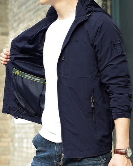 Męska kurtka przejściowa klasyczna z kapturem