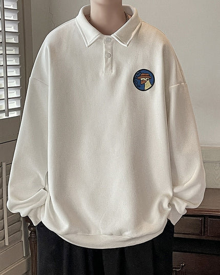 Męska bluza oversize z kołnierzykiem