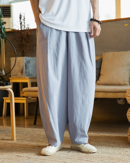 Męskie eleganckie spodnie z szerokimi nogawkami