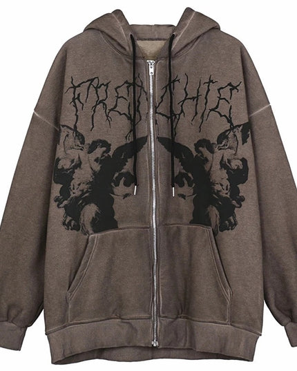 Męska bluza rozpinana z efektem postarzenia