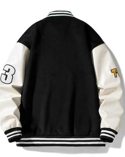 Męska kurtka przejściowa bomberka bejsbolówka z naszywkami