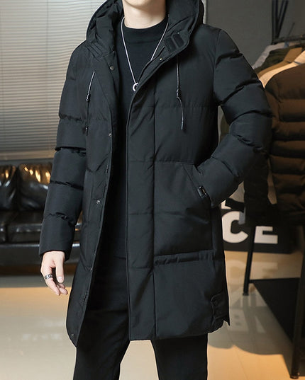 Męska kurtka zimowa długa z kapturem