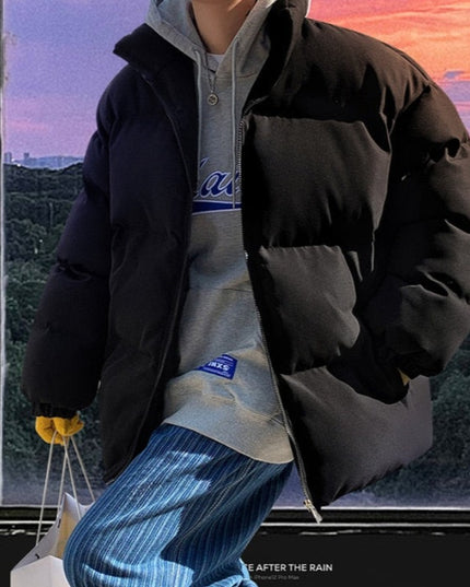 Męska kurtka zimowa ocieplana ze stójką oversize