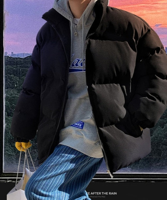 Męska kurtka zimowa ocieplana ze stójką oversize