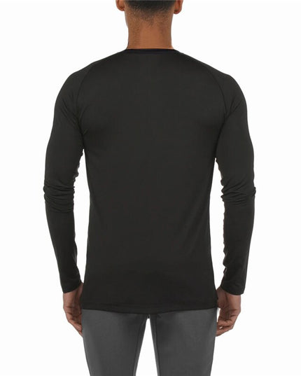 Męska koszulka z długim rękawem dopasowana z okrągłym dekoltem
